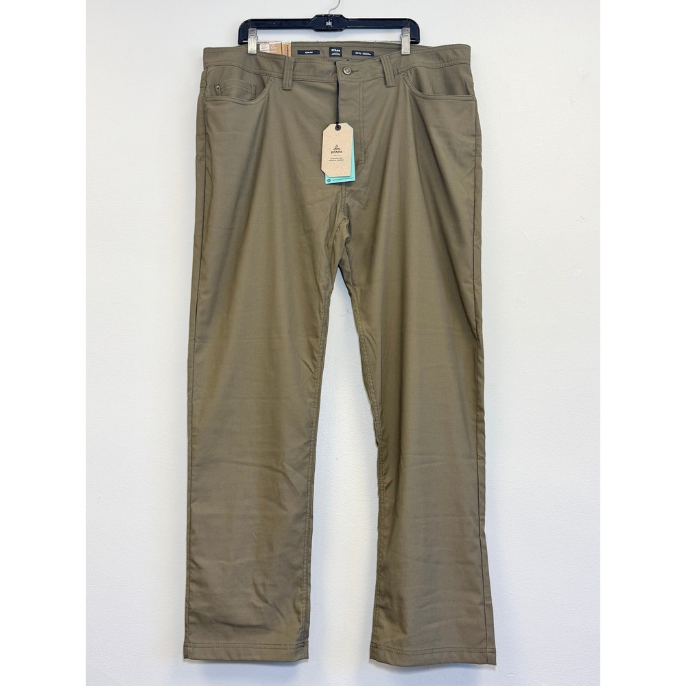PRANA Brion Slim Pant II Mens 40x32 Slate Green ReZion Stretch Hiking Pants NWT